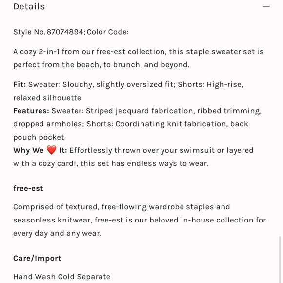 Free People Green Lena Sweater Short Set XS - Picture 6 of 6